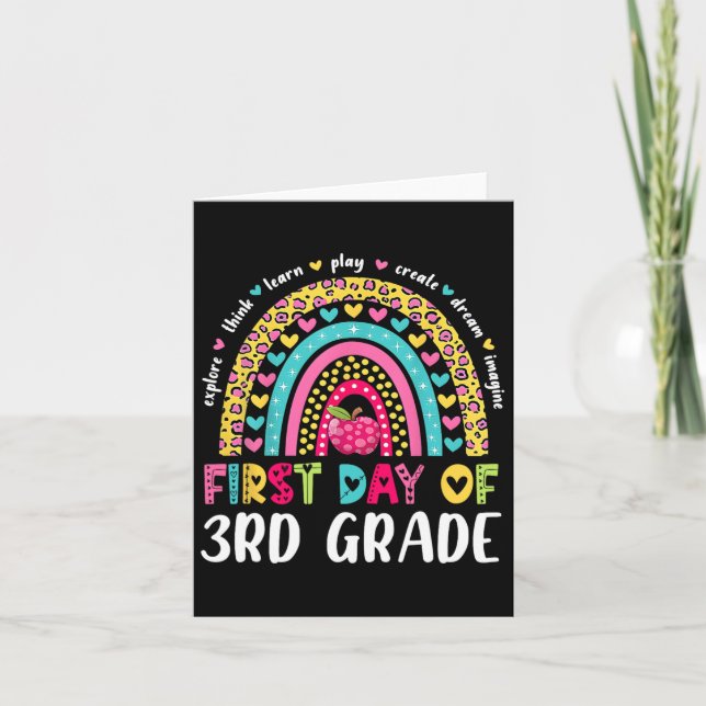 Groovy 3rd Grade Back To School First Day Of Third Card (Front)