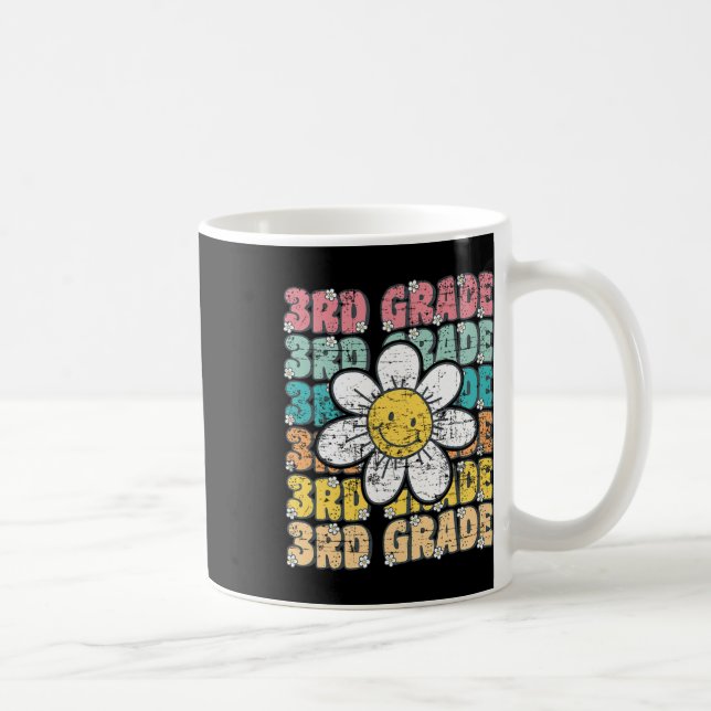 Groovy 3rd Grade Back To School First Day Of Third Coffee Mug (Right)