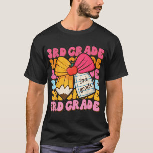 Groovy 3Rd Grade Pencil Coquette Bow Back To  T-Shirt