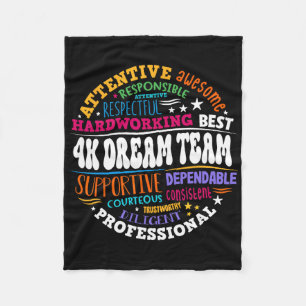 Groovy 4k Dream Team Teacher Kindergarten Kinder E Fleece Blanket