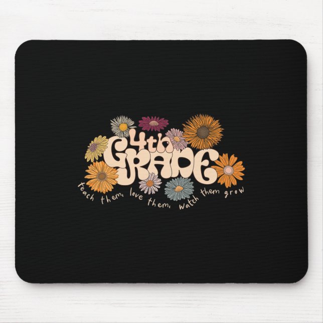 Groovy 4th Fourth Grade Teacher Teach Them Love Th Mouse Mat (Front)