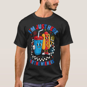 Groovy 4th Of July Hot- Dog I’m Just Here For The T-Shirt