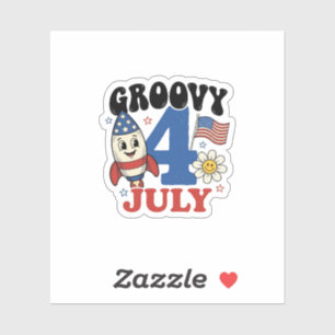 Groovy 4th of July Rocket Patriotic Shirt Design_1