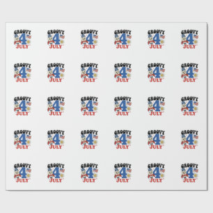 Groovy 4th of July Rocket Patriotic Shirt Design_1 Wrapping Paper