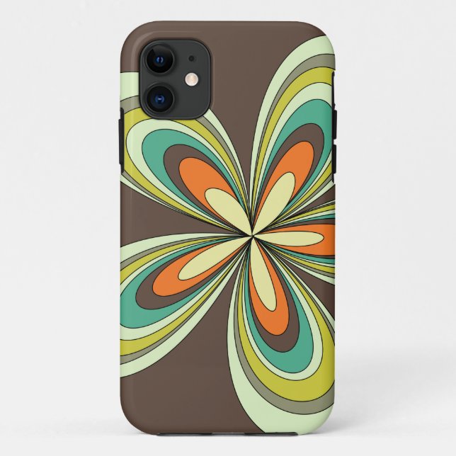 Groovy 60s 70s Hippie Flower Brown Retro Daisy  Case-Mate iPhone Case (Back)