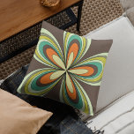 Groovy 60s 70s Hippie Flower Brown Retro Daisy  Cushion<br><div class="desc">This design boasts a kaleidoscope of warm, earthy tones that epitomise the essence of the ‘60s and ‘70s, inviting you to the world that’s nothing short of groovy. It features a hypnotic, flower-inspired motif that radiates outward in a dazzling display of oranges, yellows, and greens, reminiscent of the era’s iconic...</div>