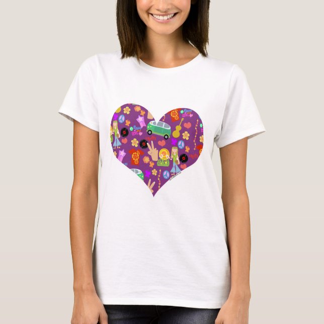 Groovy 60s Purple Love T-Shirt (Front)
