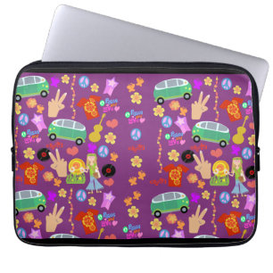 Groovy 60's Purple Pattern Laptop Sleeve