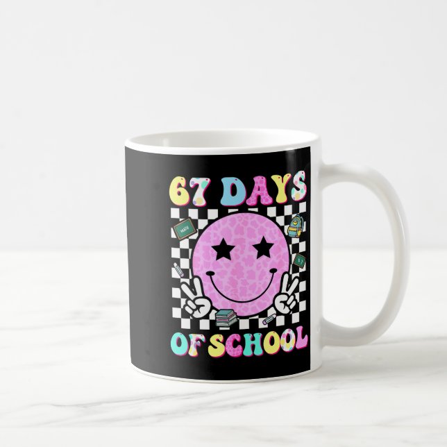 Groovy 67 Days Of School Smile Face Teacher Kids W Coffee Mug (Right)