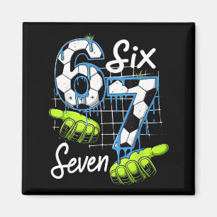 Groovy 67 Soccer Field Six Seven Funny Meme Drip _ Magnet