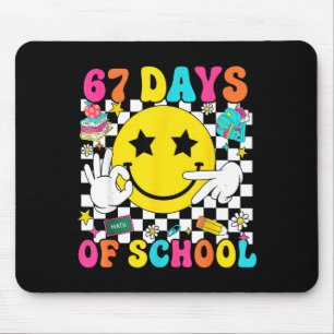 Groovy 67th Day Of School 67 Meme Teacher Boy Girl Mouse Mat