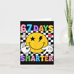 Groovy 67th Day Of School Shirt 67 Days Smarter Te Card