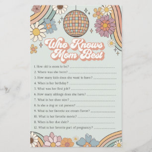 groovy 70s baby shower game who knows mum best