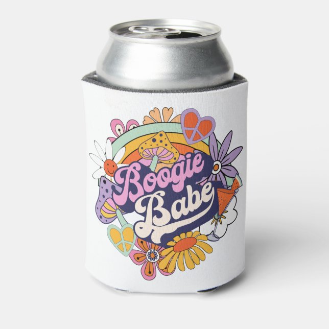Groovy 70s Bachelorette Boogie Babe ID929 Can Cooler (Can Back)