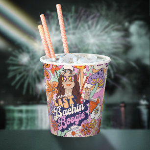 Groovy 70s Bachelorette Last Bachin' Boogie ID929 Paper Cups