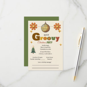 Groovy 70s Christmas Party RSVP Card