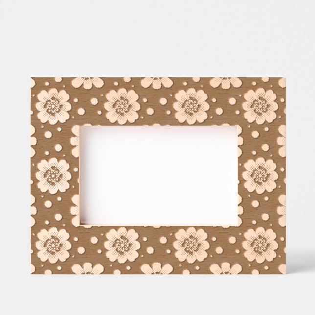 Groovy 70s Daisy Flower Power Pattern Etched Frames (Front)