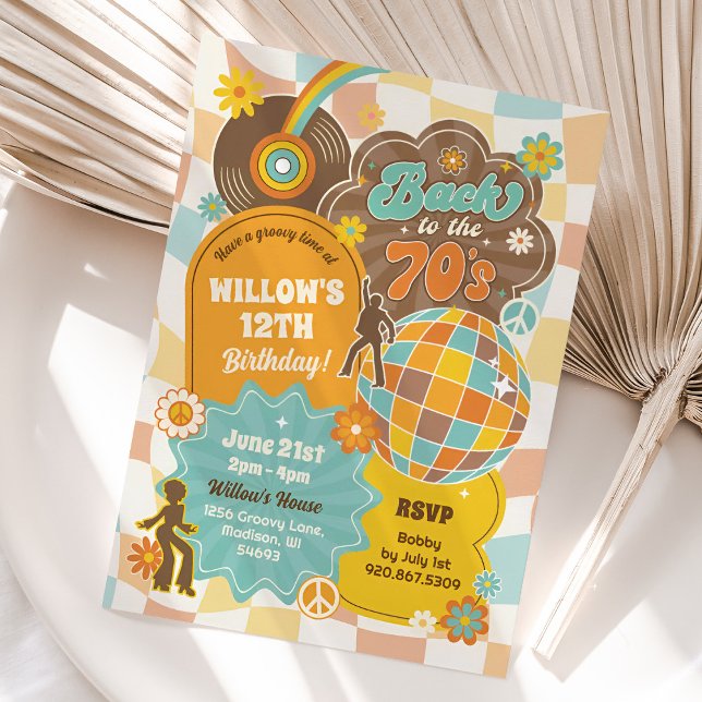 Groovy 70s Disco Birthday Invitation (Creator Uploaded)