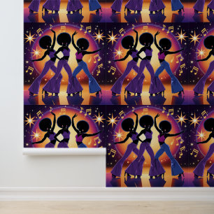 Groovy 70s Disco Dance Party Peel and Stick Wallpaper