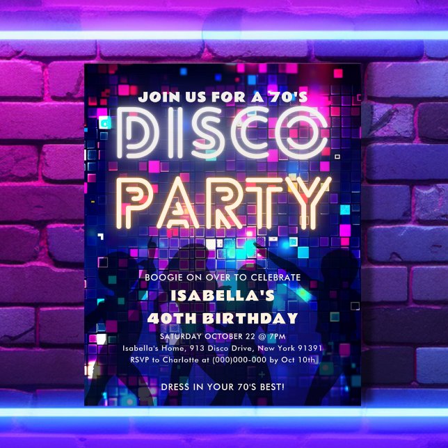 Groovy 70's Disco Party Birthday Budget Invitation (Creator Uploaded)