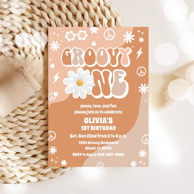 Groovy 70s First Birthday Invitation (Creator Uploaded)