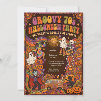 Groovy 70s Halloween Party Invitation