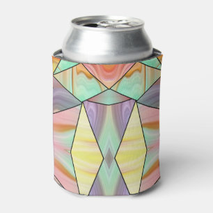 Groovy 70s Pink purple and teal Marble pattern Can Cooler