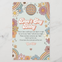 groovy 70s retro baby shower game don't say baby
