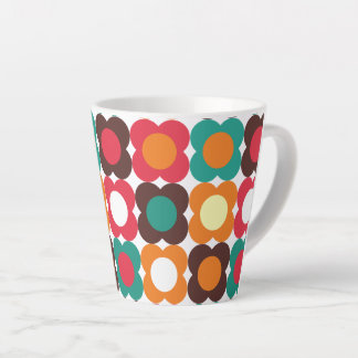Groovy 70s Retro Flower Pattern | Bold Boho Floral Latte Mug