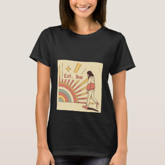 Groovy 70s Retro Striped Number Vintage T-Shirt