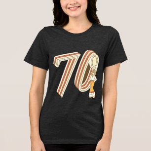 Groovy 70s Retro Striped Number Vintage T-Shirt Tri-Blend Shirt