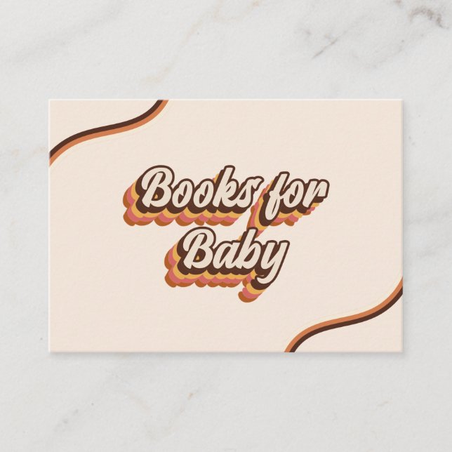 Groovy 70s Retro Typography Books for Baby Rainbow Enclosure Card (Front)