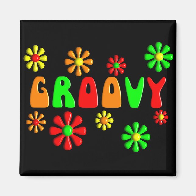 Groovy 70's T-Shirts and Gifts Magnet (Front)