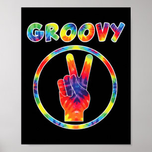 Groovy 70's Tie Dye - Vintage Tee For Retro Party Poster