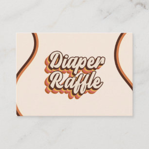 Groovy 70s Typography Retro Rainbow Diaper Raffle  Enclosure Card
