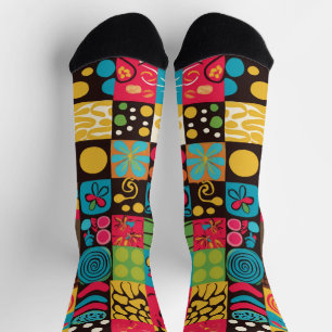 Groovy 70s Vibes Retro Pattern  Socks