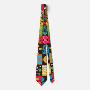Groovy 70s Vibes Retro Pattern Tie