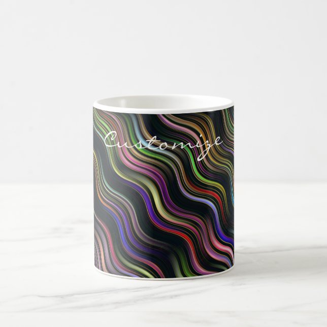 Groovy 70's wavy hippie psychedelic coffee mug (Center)