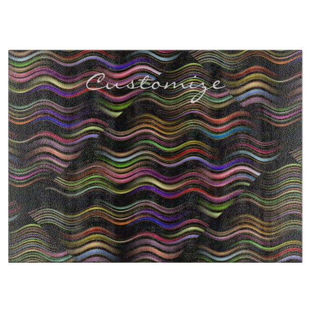Groovy 70's wavy hippie psychedelic cutting board (Front)