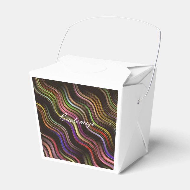 Groovy 70's wavy hippie psychedelic favour box (Front Side)