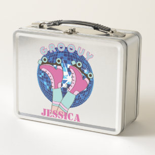 Groovy 80s Style Roller Skates Metal Lunchbox