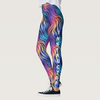 Groovy 90s Style Multicolor Boho Leggings