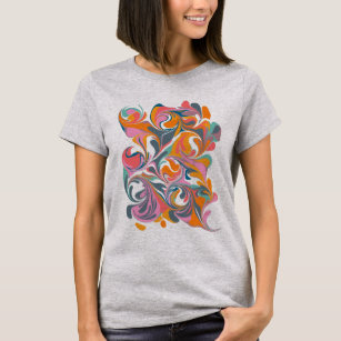 Groovy Abstract Colourful Marble Psychedelic Art T-Shirt
