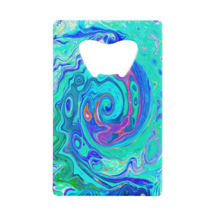 Groovy Abstract Ocean Blue and Green Liquid Swirl