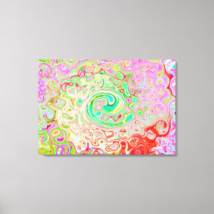 Groovy Abstract Retro Pastel Green Liquid Swirl Canvas Print