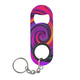 Groovy Abstract Retro Purple and Orange Swirl