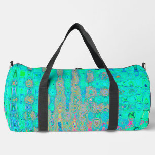 Groovy Abstract Retro Rainbow Atomic Waves Duffle Bag