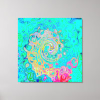 Groovy Abstract Retro Rainbow Liquid Swirl