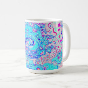 Groovy Abstract Retro Robin's Egg Blue Swirl Coffee Mug