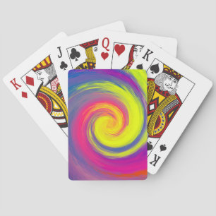 Groovy Abstract Spiral Swirl Playing Cards